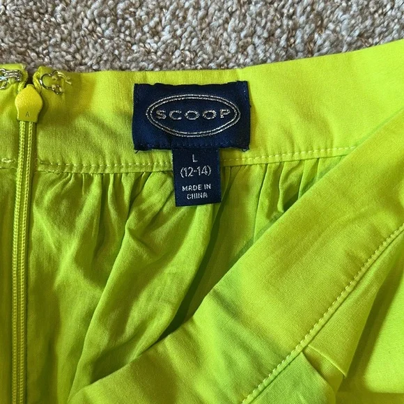 Scoop Lime Green A-Line Skirt - Picture 2 of 7